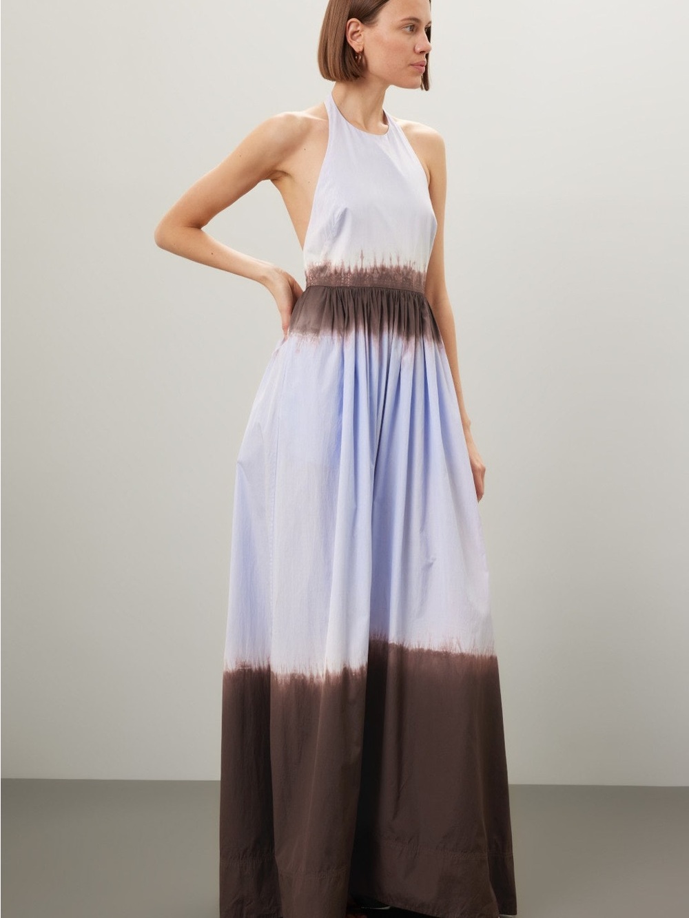 A.L.C. Lilac and Brown Halter Tie-Dye Maxi Dress - Picture 2 of 6